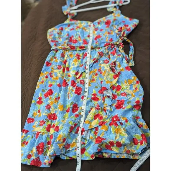 Pretty blue w/red & yellow flowered sundress by Lauren Conrad size 2X - Picture 7 of 7